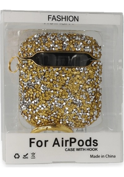 Lvsqvr Newface Apple Uyumlu AirPods 2 2.nesil Mira Taşlı Kılıf - Gold