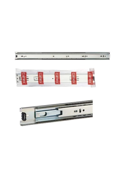 En 43 Mm Teleskopik Bilyalı Çekmece Rayı Kaplamalı - 35 Cm 2 Takım Metalik