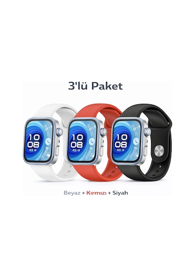 Huawei Watch Fit 3 / Fit 4 / Fit 4 Pro Uyumlu 3'lü Yumuşak Soft Yüksek Kalite Spor Kordon