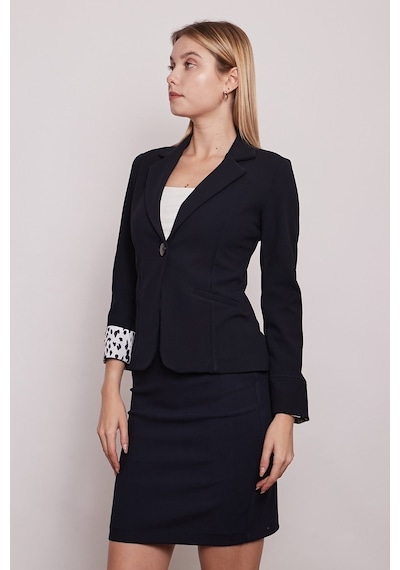 Jument Yakalı Flato Cepli Kolu Duble Uzun Kol Ofis Şık Blazer Kumaş Ceke (512163501)