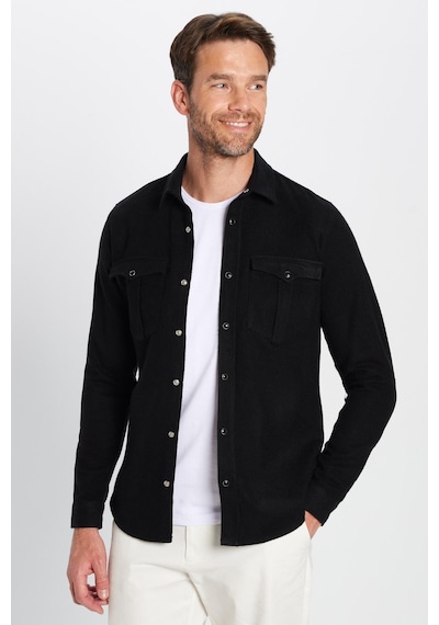 Tudors Slim Fit Uzun Kollu Kışlık Oduncu Çift Cep Kapaklı Düz Erkek Siyah Gömlek-26207 Siyah Tudors Slim Fit Uzun Kollu Kışlık Oduncu Çift Cep Kapaklı Düz Erkek Siyah Gömlek-26207 Siyah