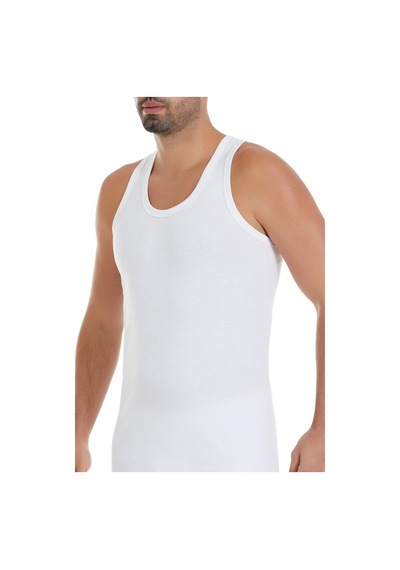 Yıldız Çamaşır Erkek Ribana Sporcu %100 Pamuk Atlet 15-17-19 - 3 Adet Beyaz