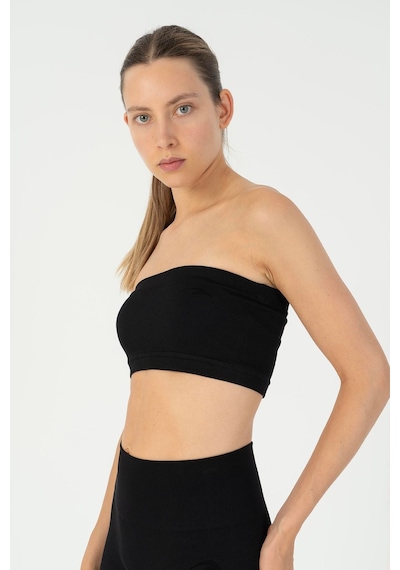 Maraton Slimfit Kadın Askısız Siyah- Bra Siyah-