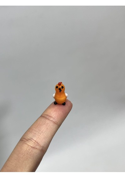 El Yapımı Mini Murano Cam Tavuk Biblo A171-10