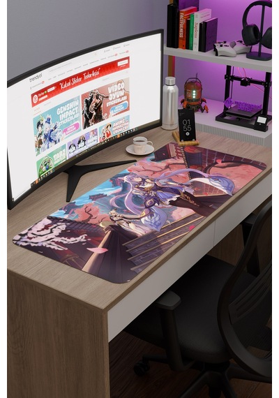 Keqing Genshin Impact Anime Gacha V1 - 90x40 Xxl Gaming Mouse Pad Fare Altlığı