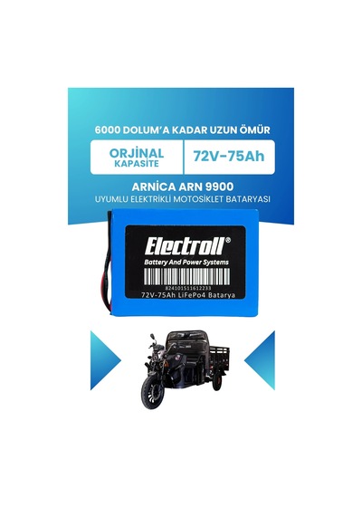 Arnica Arn 9900 Batarya Standart Kapasite Lifepo4 72v 75ah Elektrikli Motosiklet Bataryası