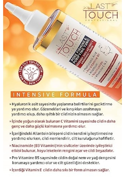 Last Touch Gözenek Sıkılaştırıcı Arındırıcı Ve Akne Karşıtı Tonik 250 Ml Hyaluronik Asit+c Vitamini