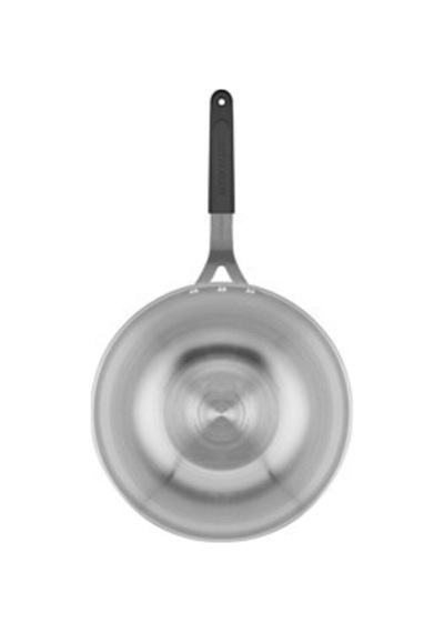 Çelik Wok Tava 26cm - Silikonlu Sap Gri