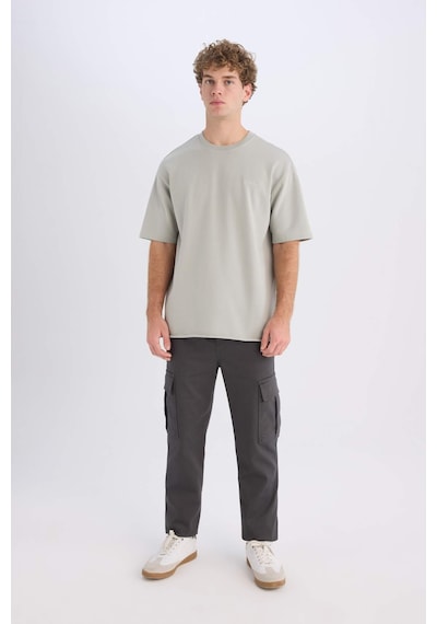 DeFacto Boxy Fit Bisiklet Yaka Kısa Kollu Kısa Kollu Tişört D7353AX25SPGN1255