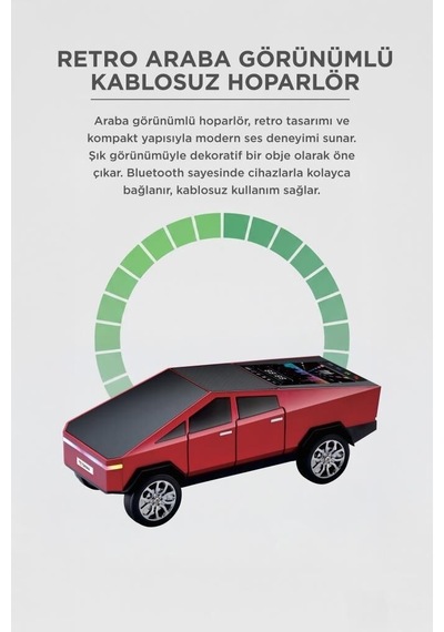 Premium Bluetooth Hoparlör D68 Kırmızı 15w Antenli Masaüstü Yılbaşı