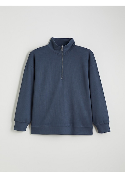 Lcw Everyday Lacivert Dik Yaka Kadın Sweatshirt