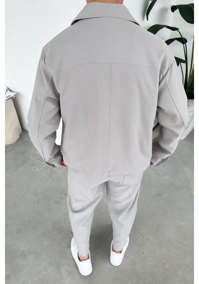 Taş Patch Detaylı Relaxed Fit Boxy Ceket Taş