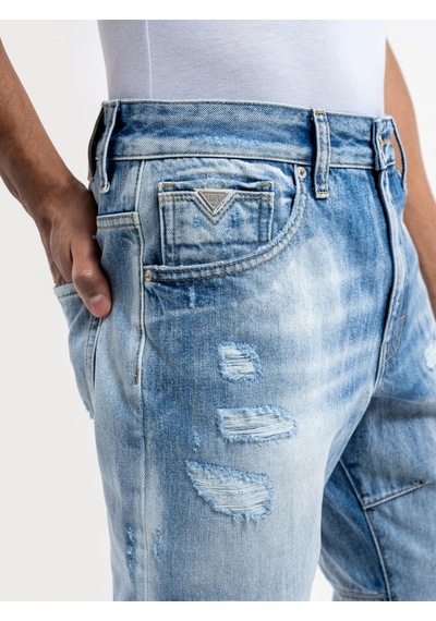 Loose Tapered Loose Fit Erkek Pantolon Denim