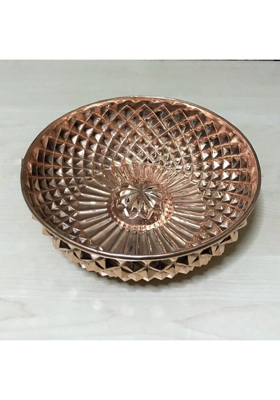 Piramit İşlemeli Bakır Hamam Tası Bakır