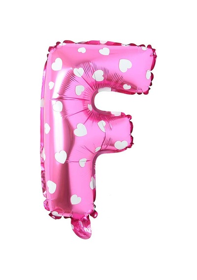 F Harf Pembe Folyo Balon 16 İnç 36 Cm PEMBE