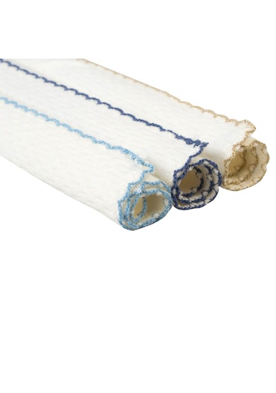 Bebekevi 755 6 Parça Penye Mendil 25 x 25 CM Mavi