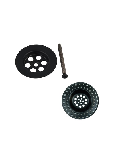 Siyah Lavabo Süzgeci Ve Seyyar Süzgeç Çöp Tıkacı Siyah