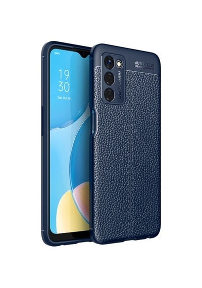 Smcase Oppo A55 5G Kılıf Kamera Korumalı Deri Dokulu Silikon