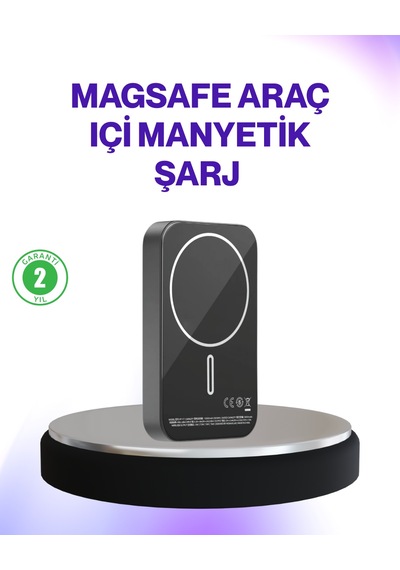Mıknatıslı - 300 - Magsafe Uyumlu Araç Tutucu Kablosuz - Metemıx - Şarj Destekli siyah