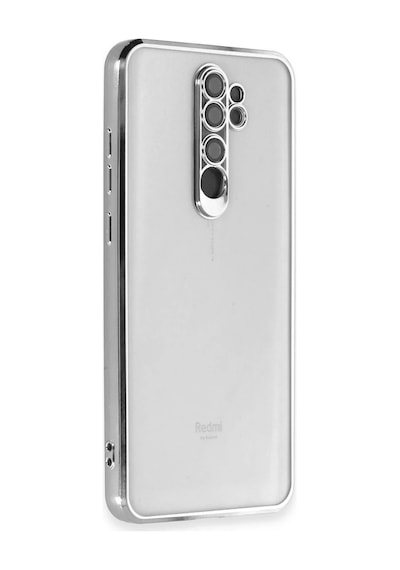 Xiaomi Redmi Note 8 Pro Kılıf Razer Lensli Silikon - Gümüş 0.2M-Çok Renkli