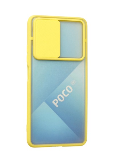 Uryport Xiaomi Poco F3 Kılıf Palm Buzlu Kamera Sürgülü Silikon - Sarı