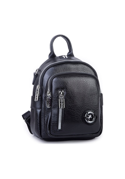 Nas Bag Kadın Dönüştürülebilir Sırt Ve Omuz Çantası Şık Geniş Fermuarlı Çanta 24x31x14 Cm Siyah Victoria