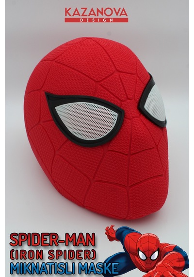 Kazanova Design Spider-man Iron Spider Mıknatıslı Giyilebilir Maske Gerçek Boy Marvel Cosplay