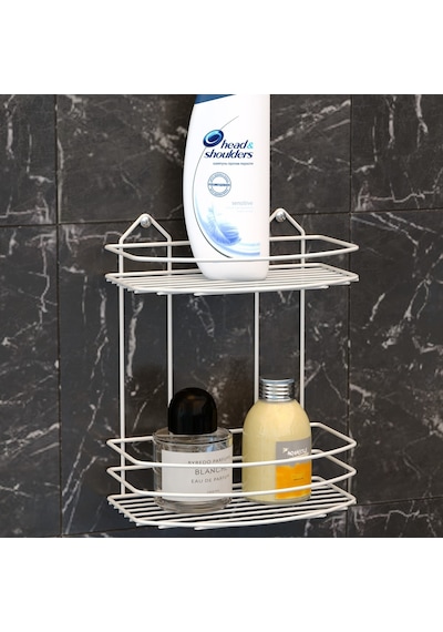 Teknotel Iki Katlı Banyo Rafı Beyaz Bk008 Çok Renkli