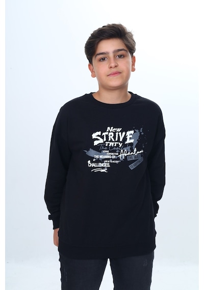 Toontoy Kids Toontoy Erkek Çocuk New Strıve Baskılı Sweatshirt Siyah