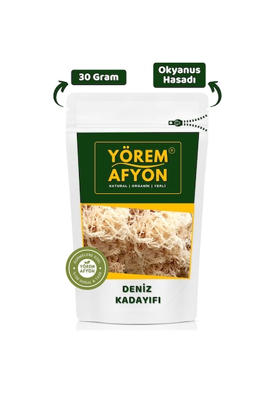 Yörem Afyon Tropik Okyanus Hasadı Deniz Kadayıfı, Irlanda Yosnu, Sea Moss Chondrus Crispus 30gr.