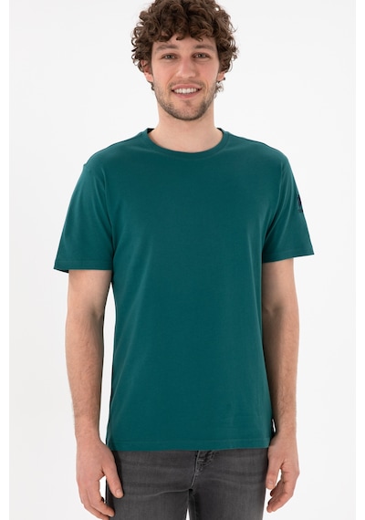 U.S. Polo Assn. Erkek Regular Fit Bisiklet Yaka Koyu Yeşil Basic Tişört 50305985-VR101