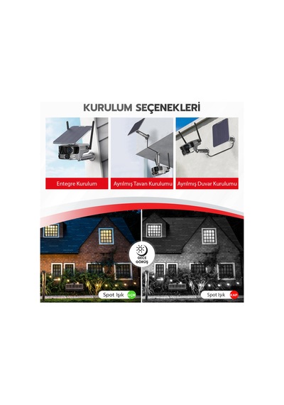 Emenec Wifi Solar Güneş Enerjili 4k 180 2-lens Güvenlik Kamerası
