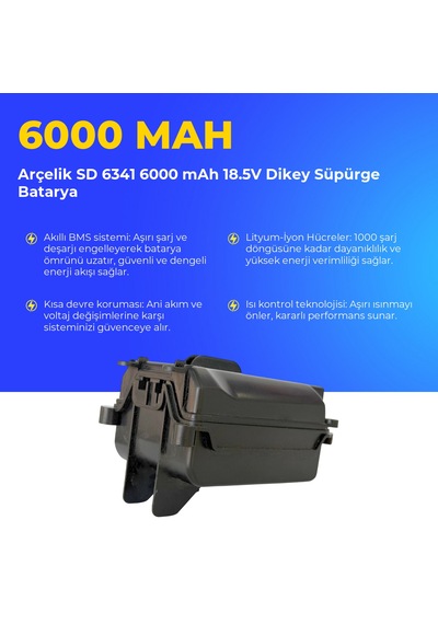 Arçelik Sd 6341 6000 Mah 18.5v Dikey Süpürge Batarya