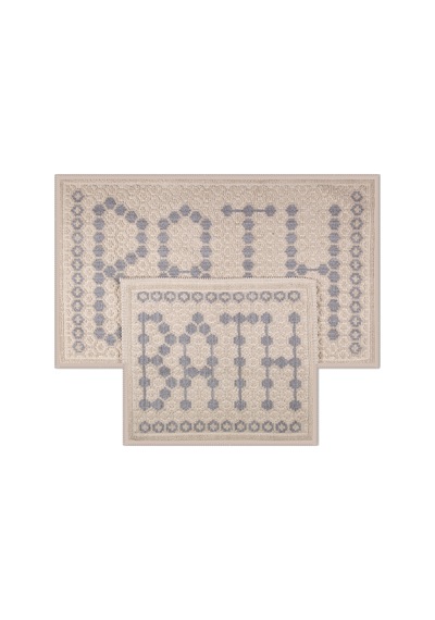 Bath Doğal Pamuklu 2'li Banyo Paspas Seti 60x100+50x60 Cm Gri Gri