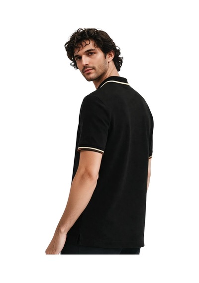Arma Ar-ma Erkek Polo Yaka Tişört Baskisiz Basic Örme Kumaş Regular Fit %100 Pamuk 30/1 Çift Toplama Penye Pike Y31374356802 Siyah-s1