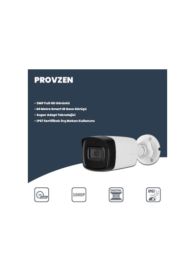 Provzen Dahua 2 Kameralı Full Hd 40 Metre Gece Görüşlü Güvenlik Kamerası