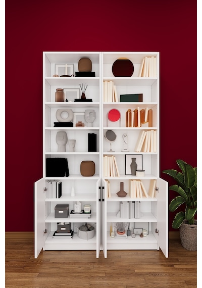 Asra Trend K-39 %100 MDF 120 cm 2 Modüllü Kapaklı Kitaplık Raflı Kütüphane Beyaz Asra Trend K-39 %100 MDF 120 cm 2 Modüllü Kapaklı Kitaplık Raflı Kütüphane Beyaz