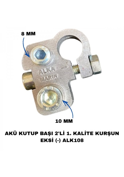 Akü Kutup Başı 2'li 1. Kalite Kurşun 2li + - Alk108
