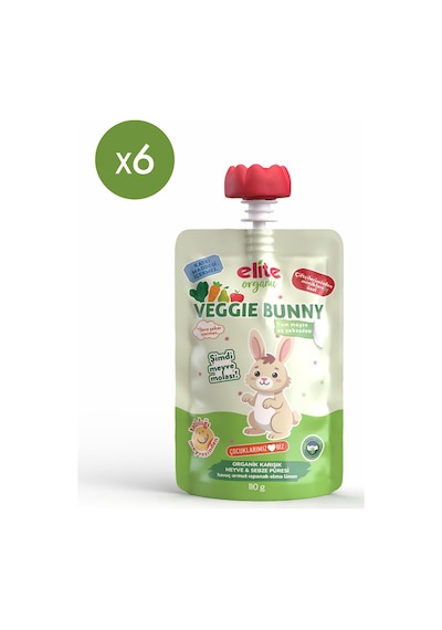 6'lı Veggie Bunny Organik Karışık Meyve Ve Sebze Püresi 110 Gr