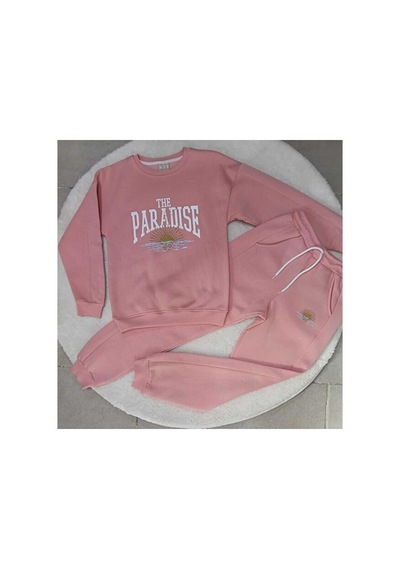 Bubiee Baby Kız Çocuk Pembe 'the Paradise' Baskılı 3 İplik Şardonlu Alt Üst Eşofman Takımı Bubiee Baby Kız Çocuk Pembe 'the Paradise' Baskılı 3 İplik Şardonlu Alt Üst Eşofman Takımı