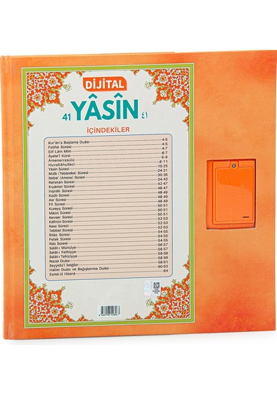 Çocuklar İçin Sure Dua Öğreten Cihaz Sesli Yasini Şerif Kitabı Turuncu