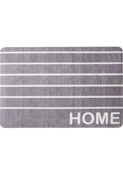 Gizz Home Çizgili Kapı Önü Paspası - Gri / Beyaz - 40x60 Cm Çok Renkli