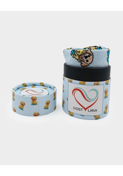 Gost Liria Cute Dog Socks Desenli Unisex Soket Çorap Mavi