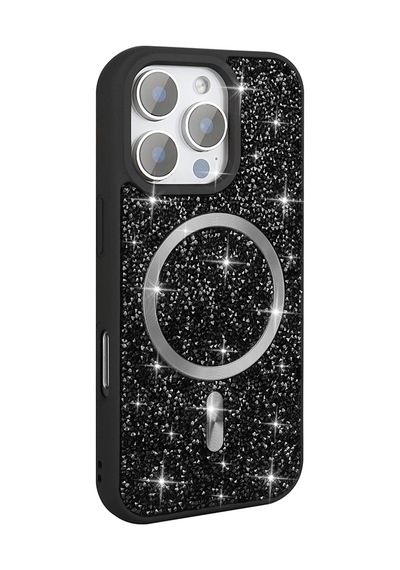 Apple Uyumlu iPad iPhone 16 Pro Max Kılıf Pırlanta Tasarımlı M-safe Şarj Özellikli Zore Mozaik Silikon Kapak Çok Renkli