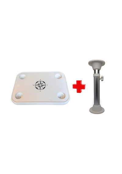 Sealux Marine Dikdörtgen Masa Tablası 69x49cm Ve Masa Ayağı Set