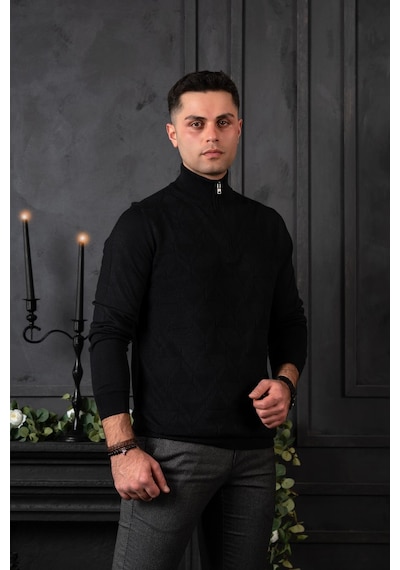 San&fa Regular Fit Yarım Balıkçı Yünlü Erkek Triko Kazak 001