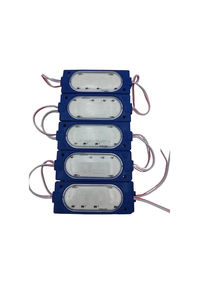 12 Volt Stop Yazılı Mavi Işık 90x35 Mm Çakar Modül 5 Adet