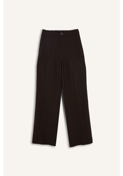 Defacto Wide Leg Fermuarlı Yüksek Bel Standart Boy Pantolon E7238ax25aubn340 Kahve