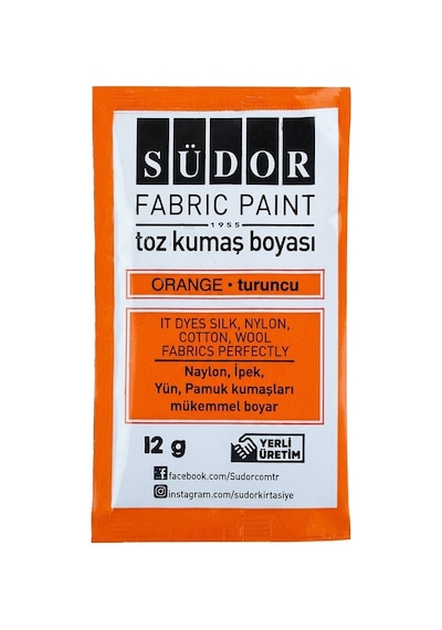 Kumaş Boyası Toz 12 Gr 1 Adet Südor Toz Kumaş Boyası Kot Pantalon Gömlek Tişört Tekstil Kumaş Boyası 1 Adet Turuncu