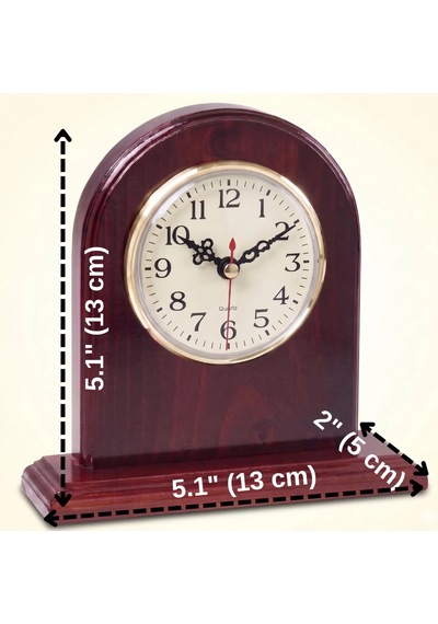 Sepal Ahşap Masa Saati - %100 El Yapımı - Ceviz Ve Meşe Ağacı - 13x13x5 Kahverengi